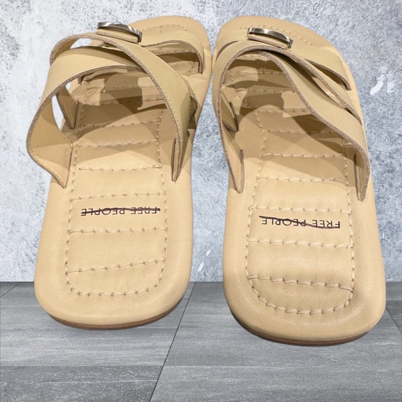 Free People Beige Buckle Sandals - Picture 3 of 5